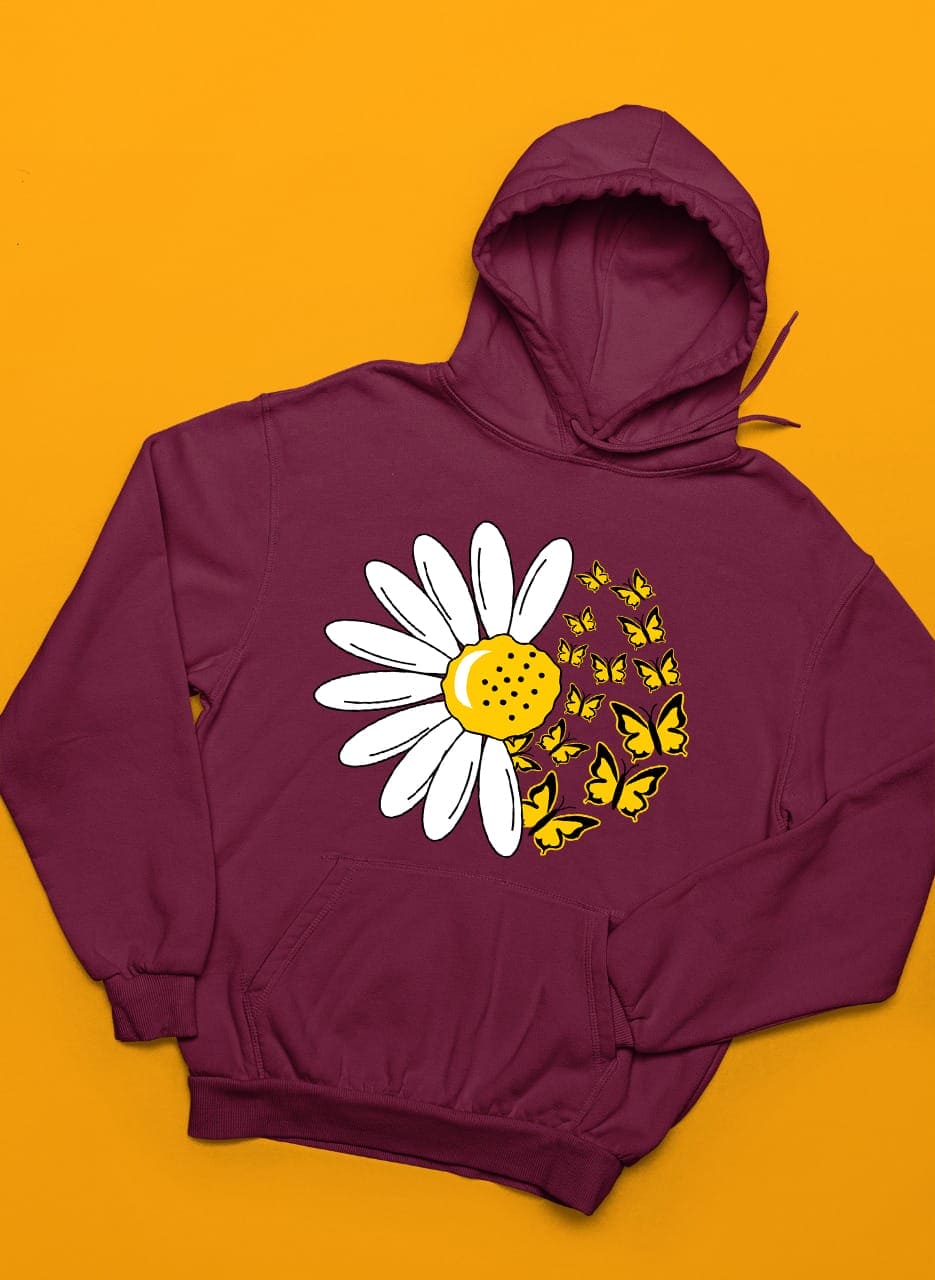 Sunflower And Butterfly Winter Warm Hoodies And Sweatshirts Sunflower And Butterfly Winter Warm Hoodies And Sweatshirts